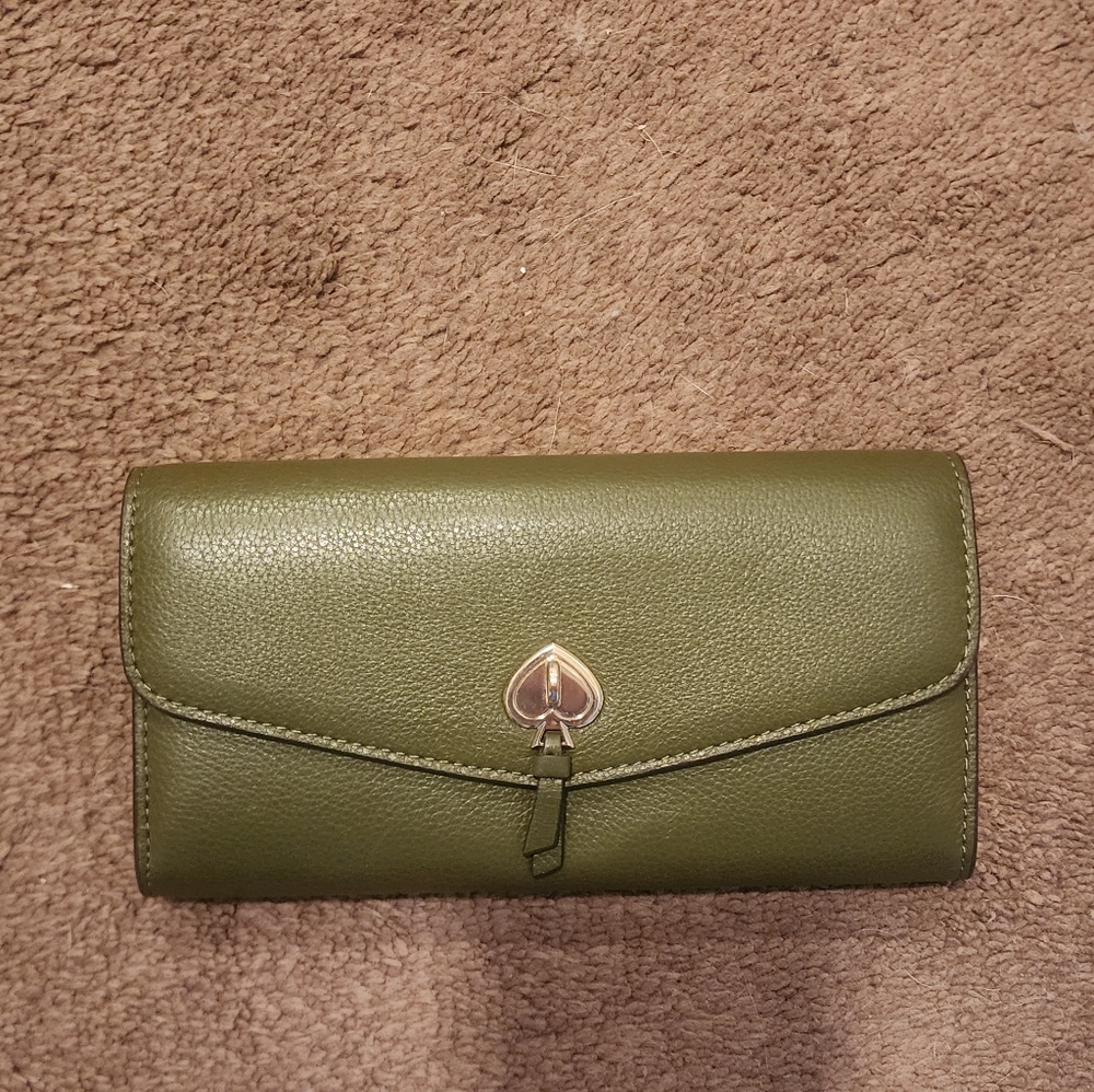 Kate Spade Olive Green Flap Wallet